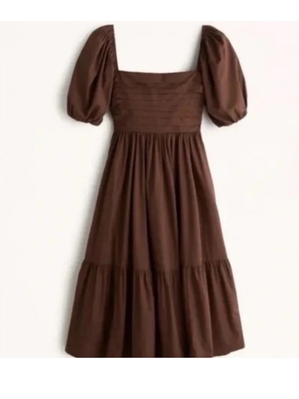 Like New Abercrombie & Fitch Women's Emerson Poplin Puff Sleeve Midi Dress